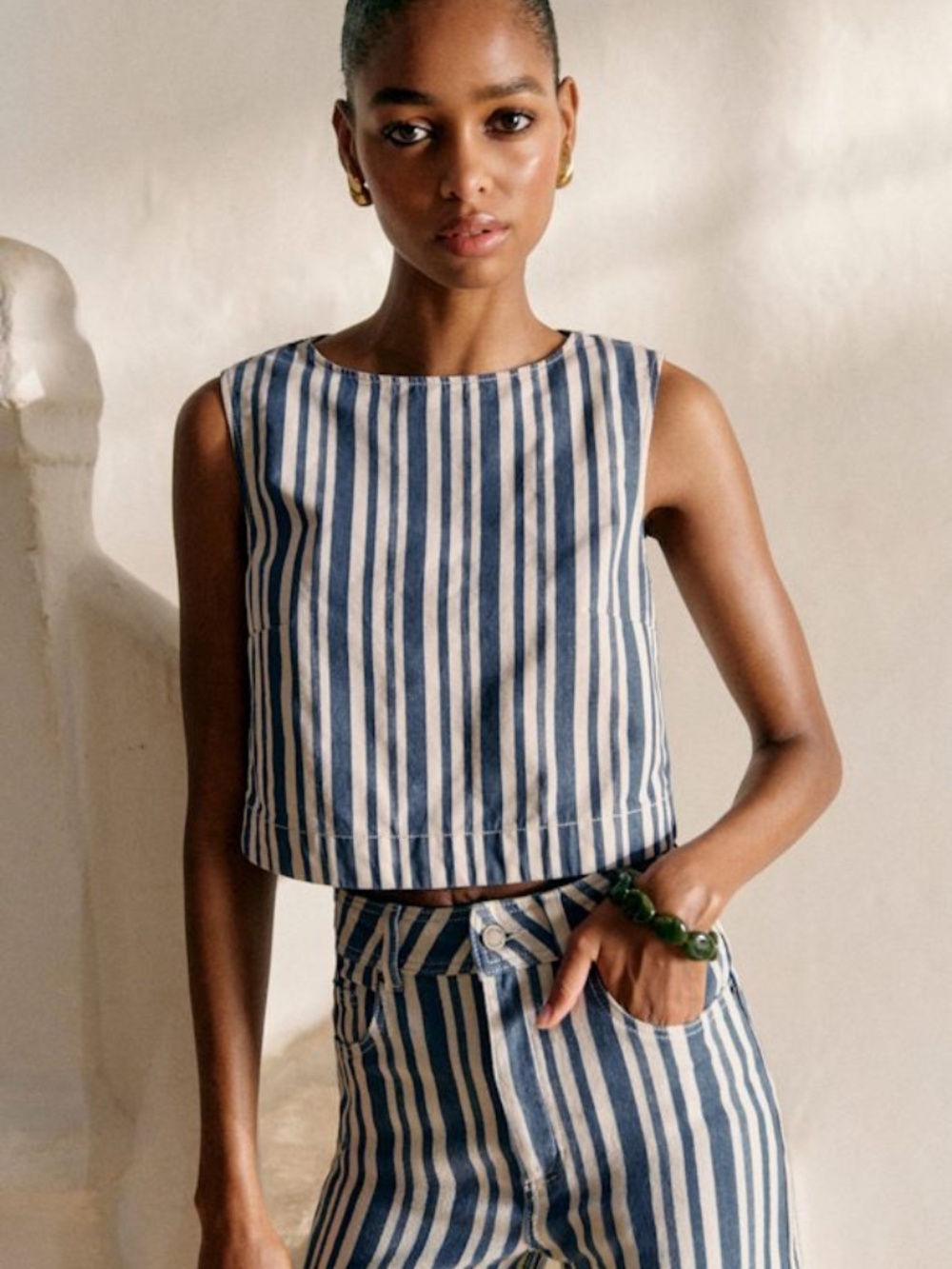 Sézane Davy Cropped Top in Swim Stripes – Sold Out – NWOT – Size 34 (XS)